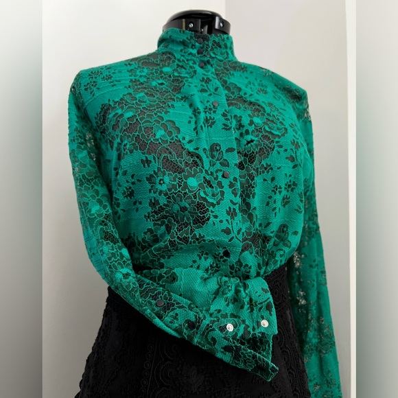 Roseanna - Emerald Lace Blouse - Button Up - Size 36 - BNWT - Picture 2 of 6